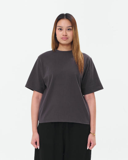 Cropped Basic Tee (Charcoal)