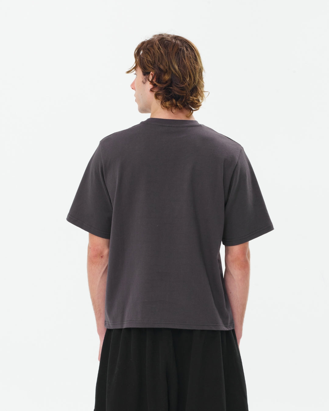 Cropped Basic Tee (Charcoal)