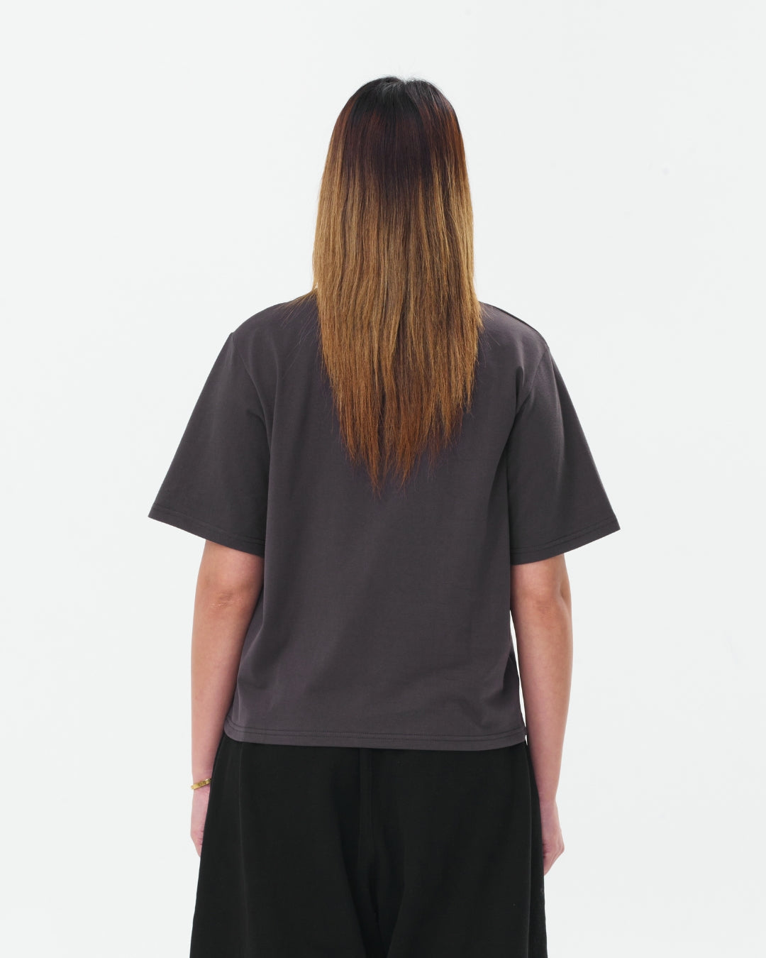 Cropped Basic Tee (Charcoal)