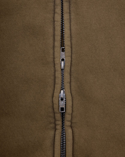 Zip Up Hoodie (Washed Olive)