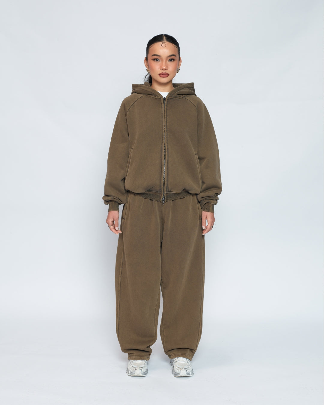 Baggy Trackies (Washed Olive)