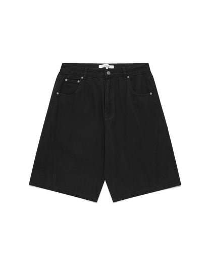 Baggy Panel Shorts (Black)