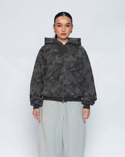 Zip Up Hoodie (Dark Camo)