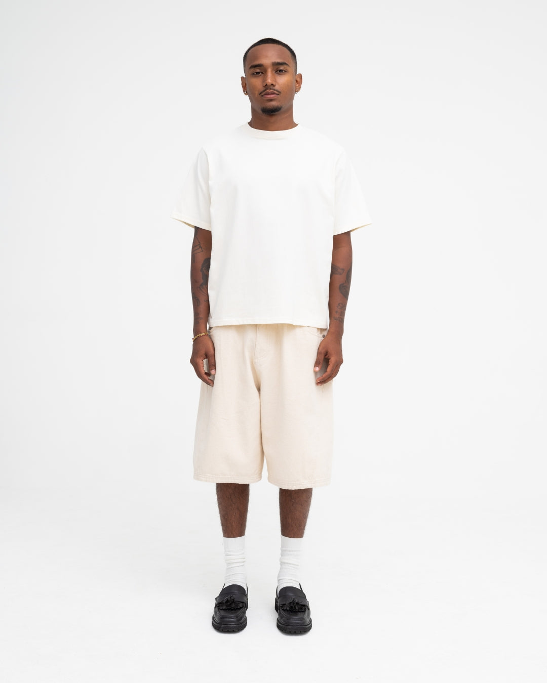 Baggy Panel Shorts (Ecru)