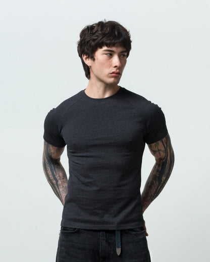 Fitted Raglan Tee (Dark Grey)