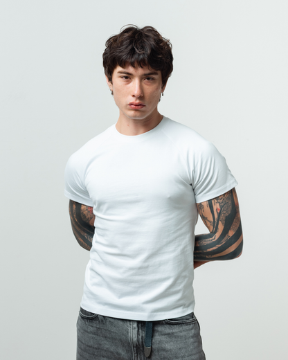 Fitted Raglan Tee (White)