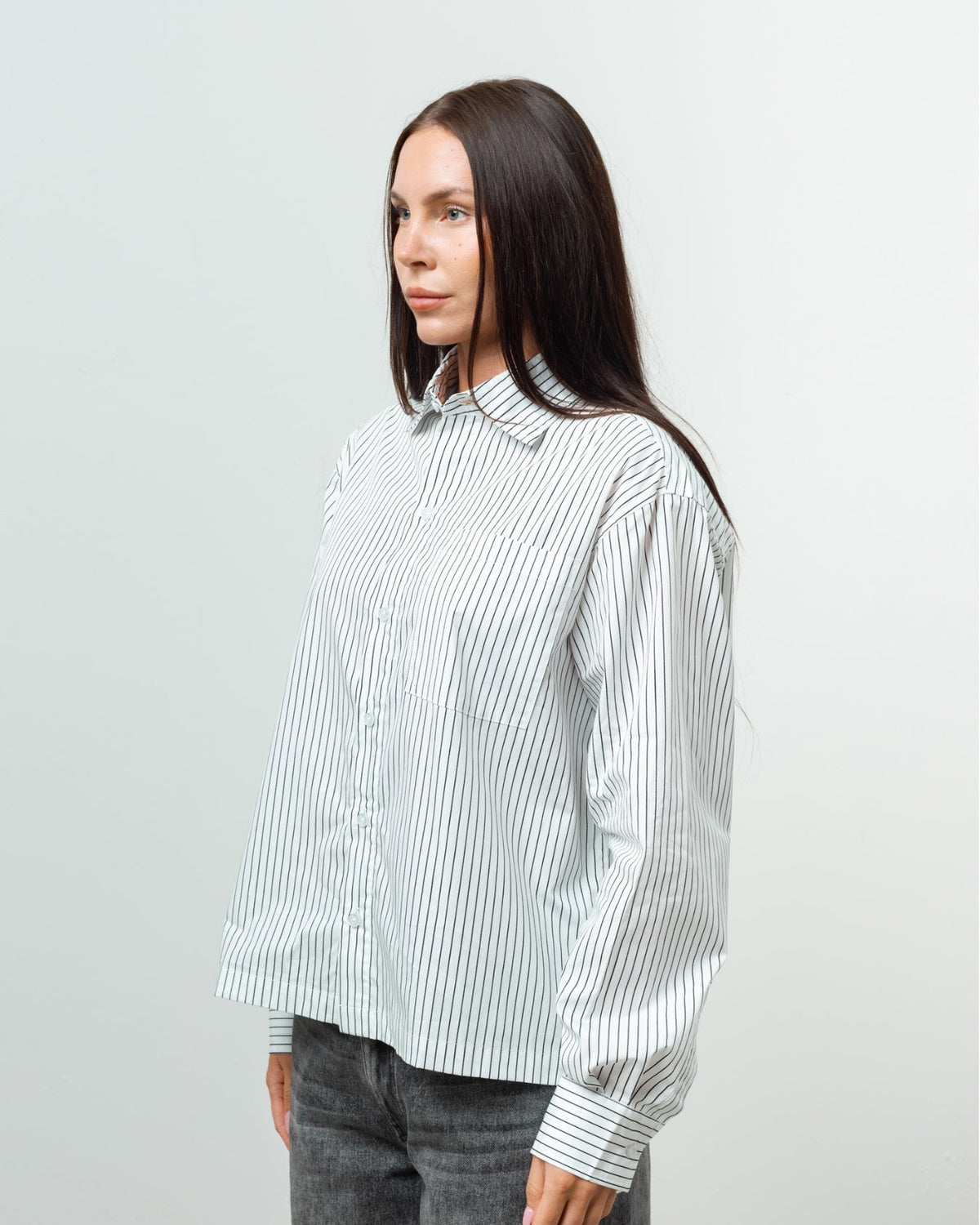 Striped Long Sleeve Shirt (Black/White)