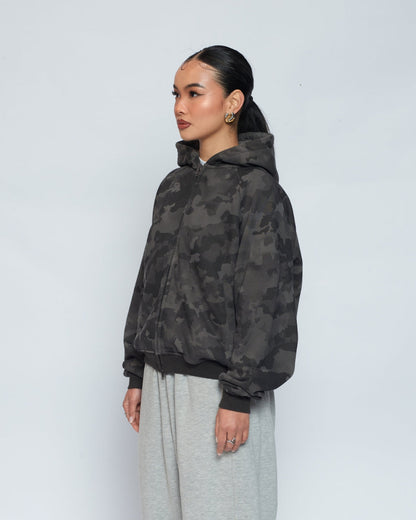 Zip Up Hoodie (Dark Camo)