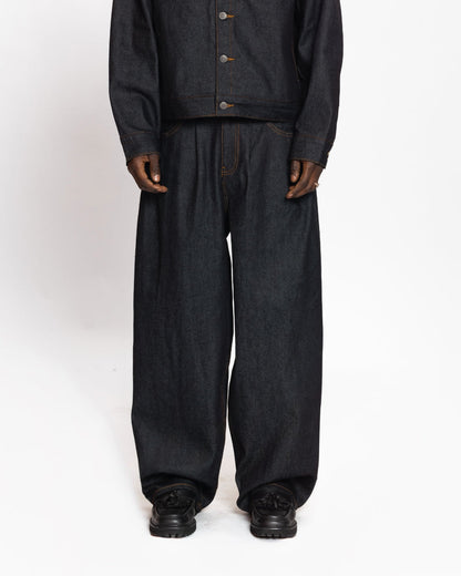 Baggy Raw Denim (Blue Black)