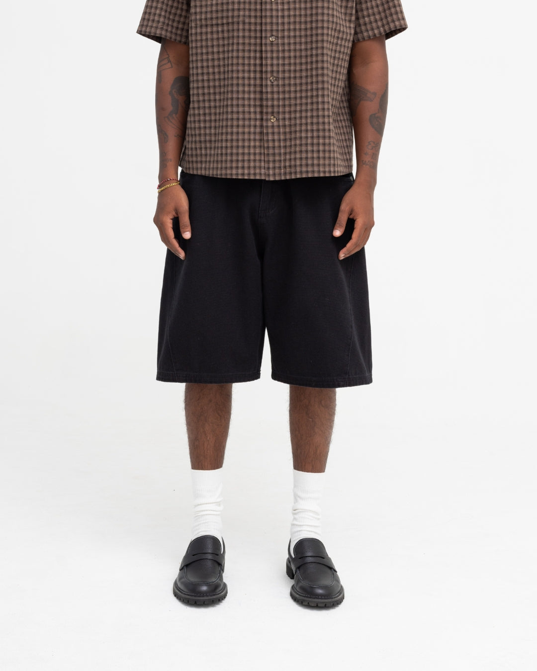 Baggy Panel Shorts (Black)
