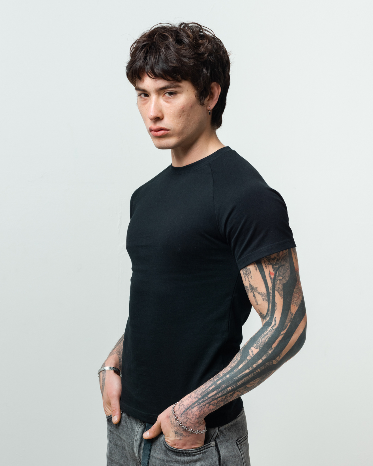 Fitted Raglan Tee (Black)