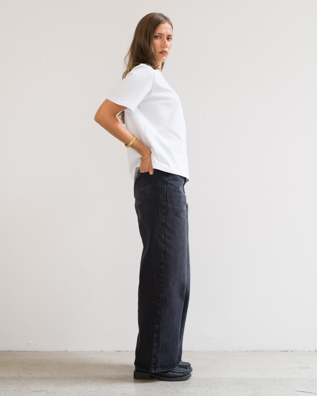 Wide Leg Jeans (Vintage Black)