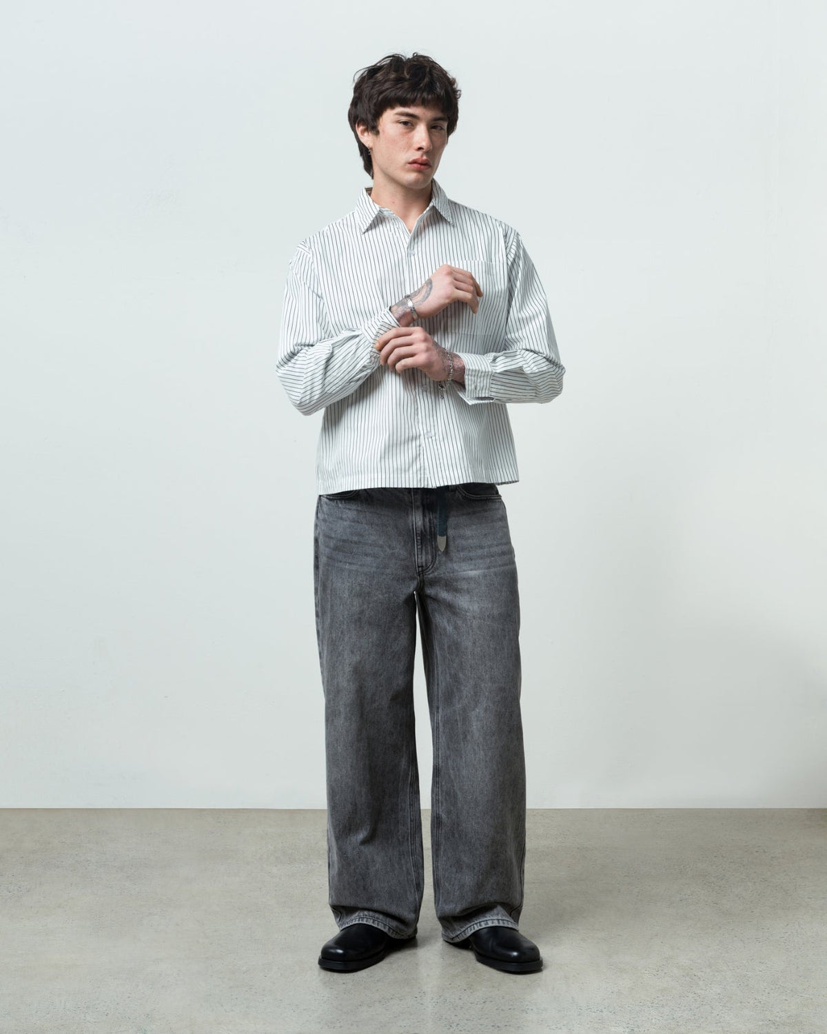 Striped Long Sleeve Shirt (Black/White)