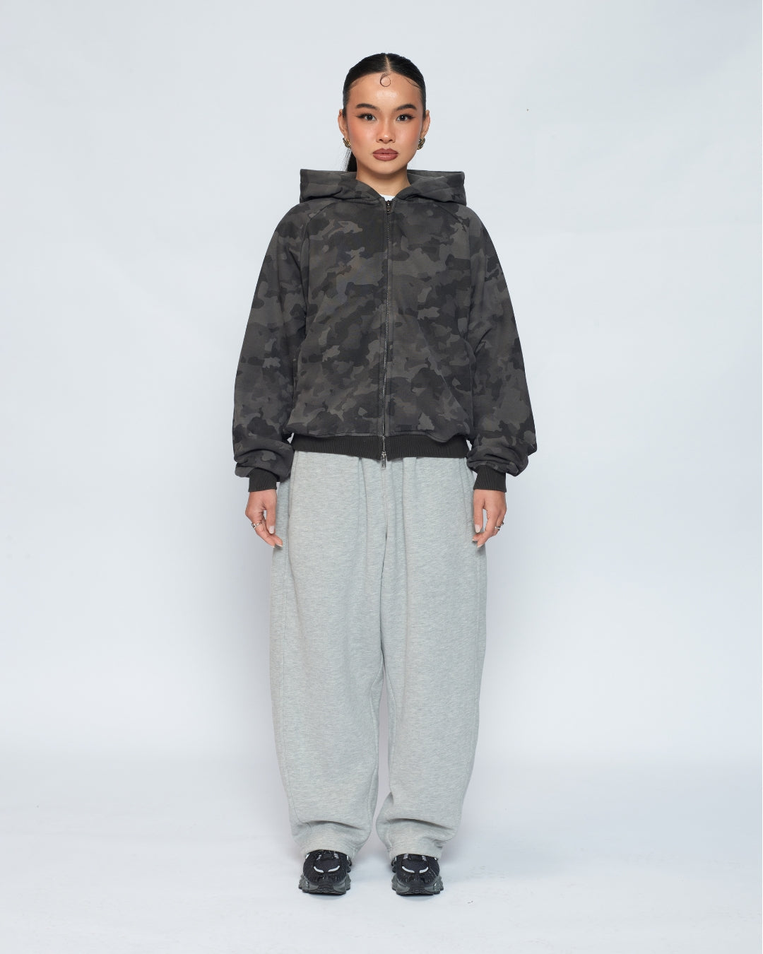 Zip Up Hoodie (Dark Camo)