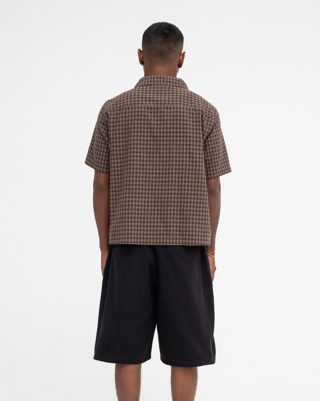 Short Sleeve Shirt (Brown Plaid)