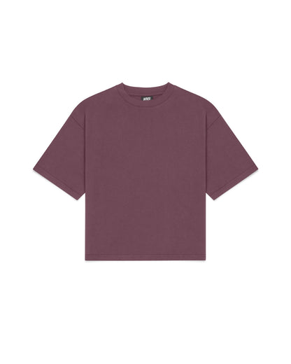 Cropped Basic Tee (Burgundy)